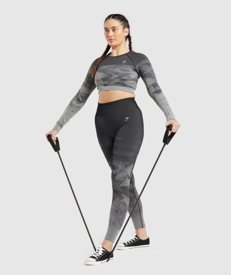 Przycięte Topy Gymshark Adapt Ombre Damskie Szare | PL 149LVZ